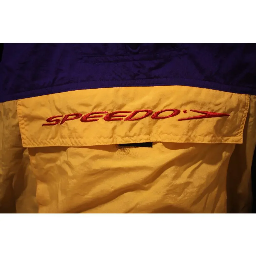 Vintage Speedo Sport Systems Anorak Jacket Men’s L Purple Yellow Nylon Pullover